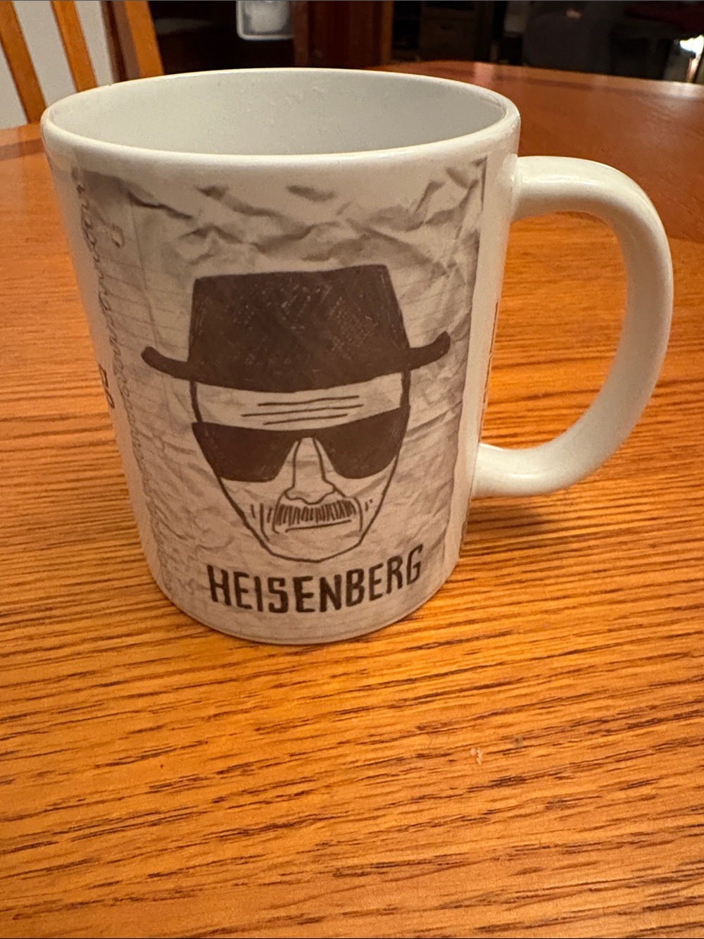 White Ceramic Heisenberg Graphic Coffee Mug